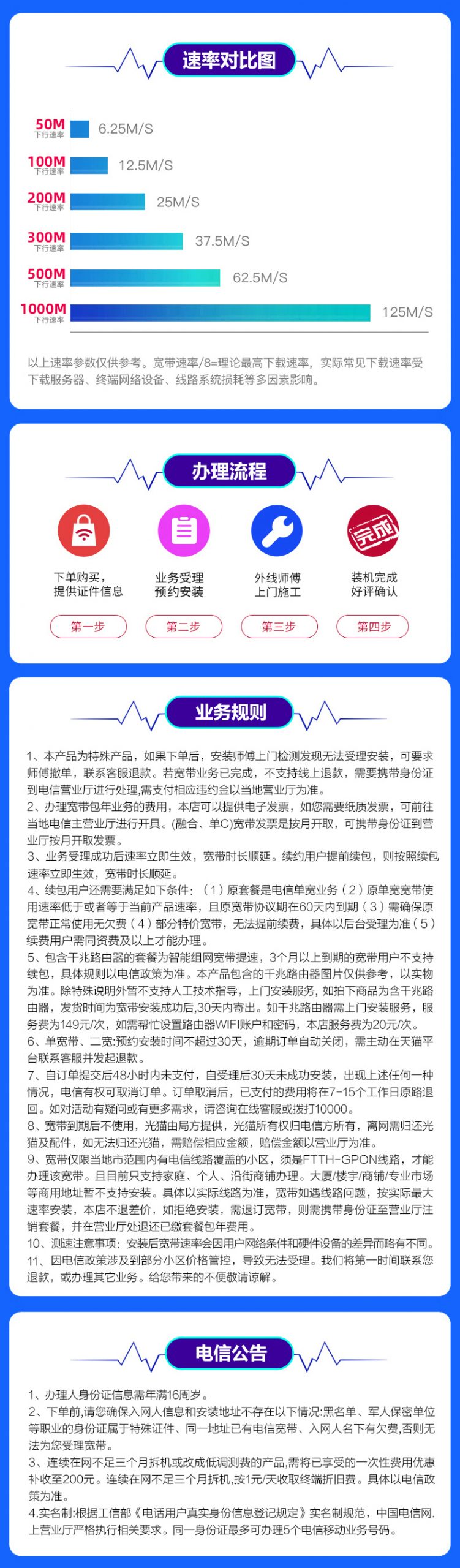 杭州电信报装200M宽带599元一年（办理包年送手机卡）图3